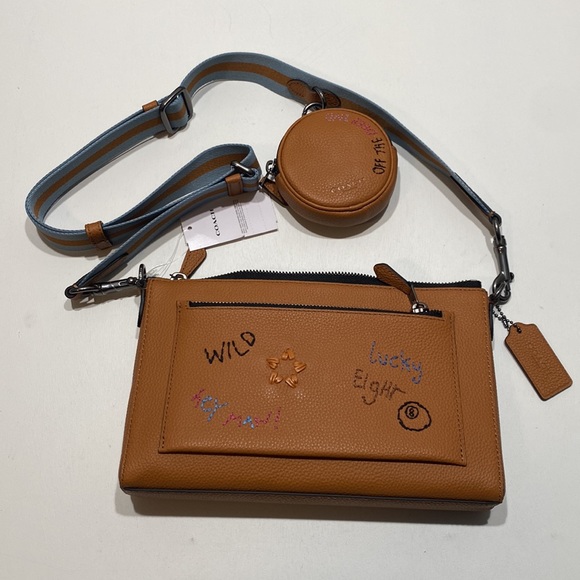 Coach Holden Crossbody With Two Diary Embroidery Coin Purse and Bag Detachable - Picture 9 of 10